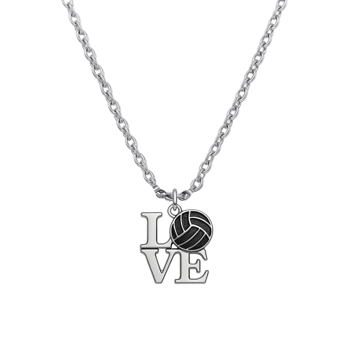 Love Volleyball Charm Necklace