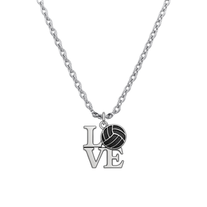 Love Volleyball Charm Necklace