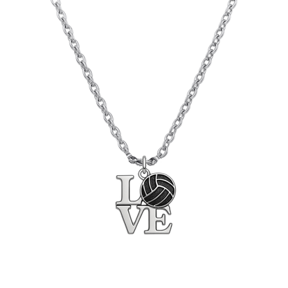 Love Volleyball Charm Necklace