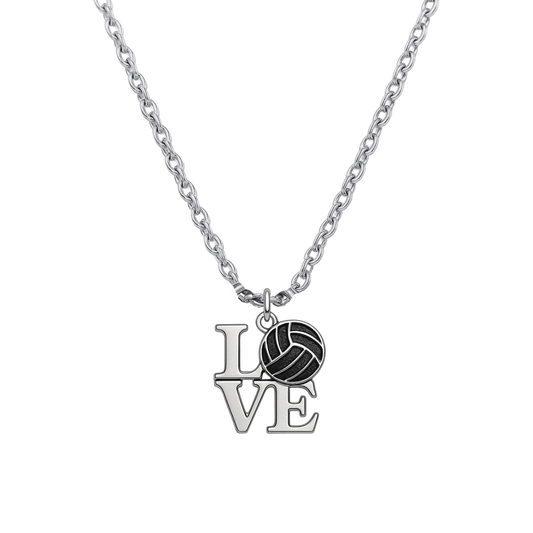 Love Volleyball Charm Necklace