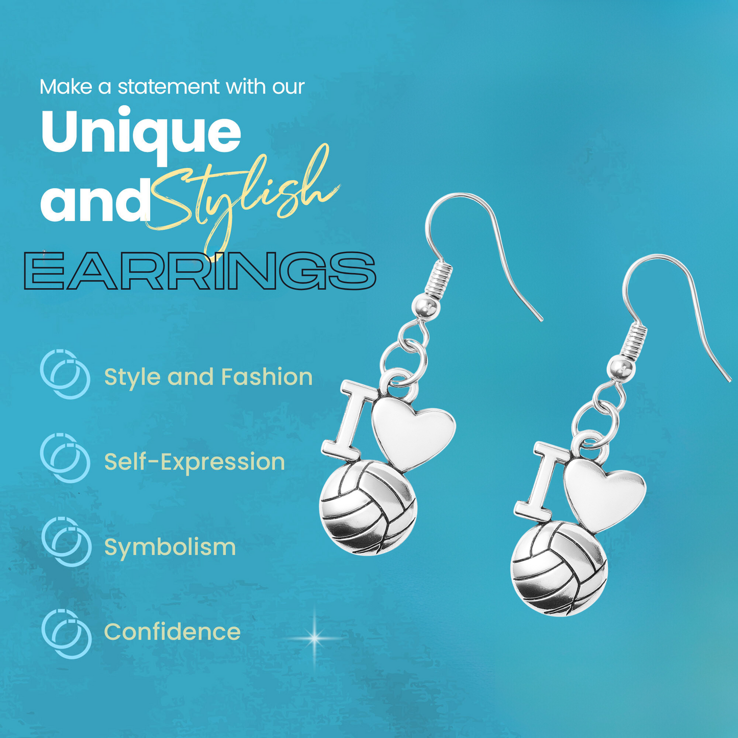Love Volleyball Earrings