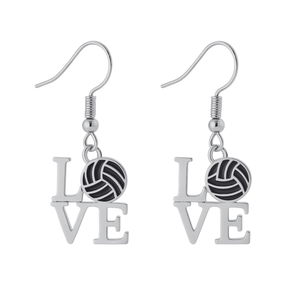 Love Volleyball Rose Gold Earrings