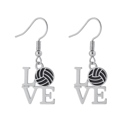 Love Volleyball Rose Gold Earrings