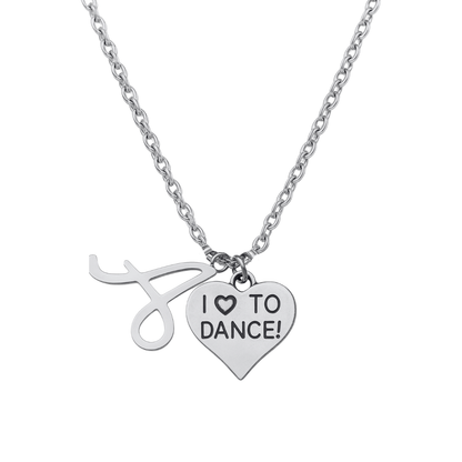 Love to Dance Initial Necklace