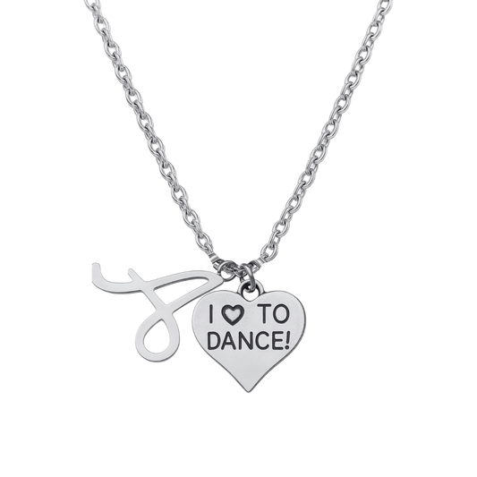 Love to Dance Initial Necklace