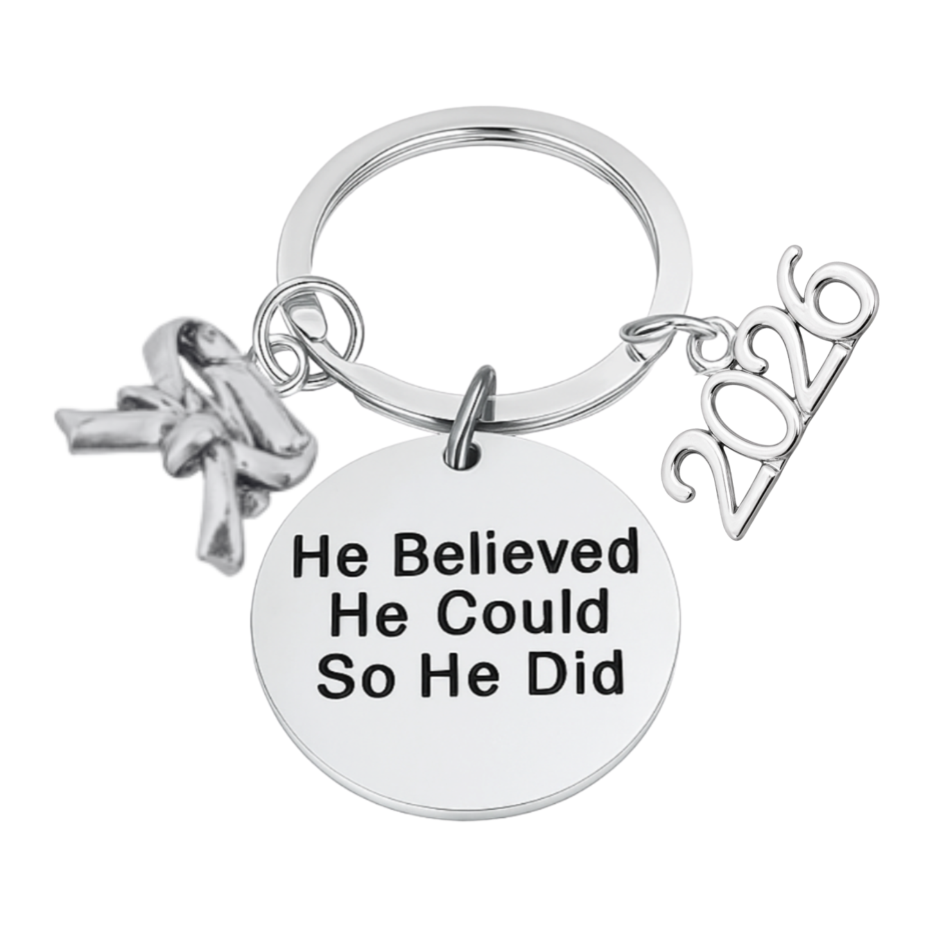 2026 Graduation Keychain- He Believed He Could- Pick Sport