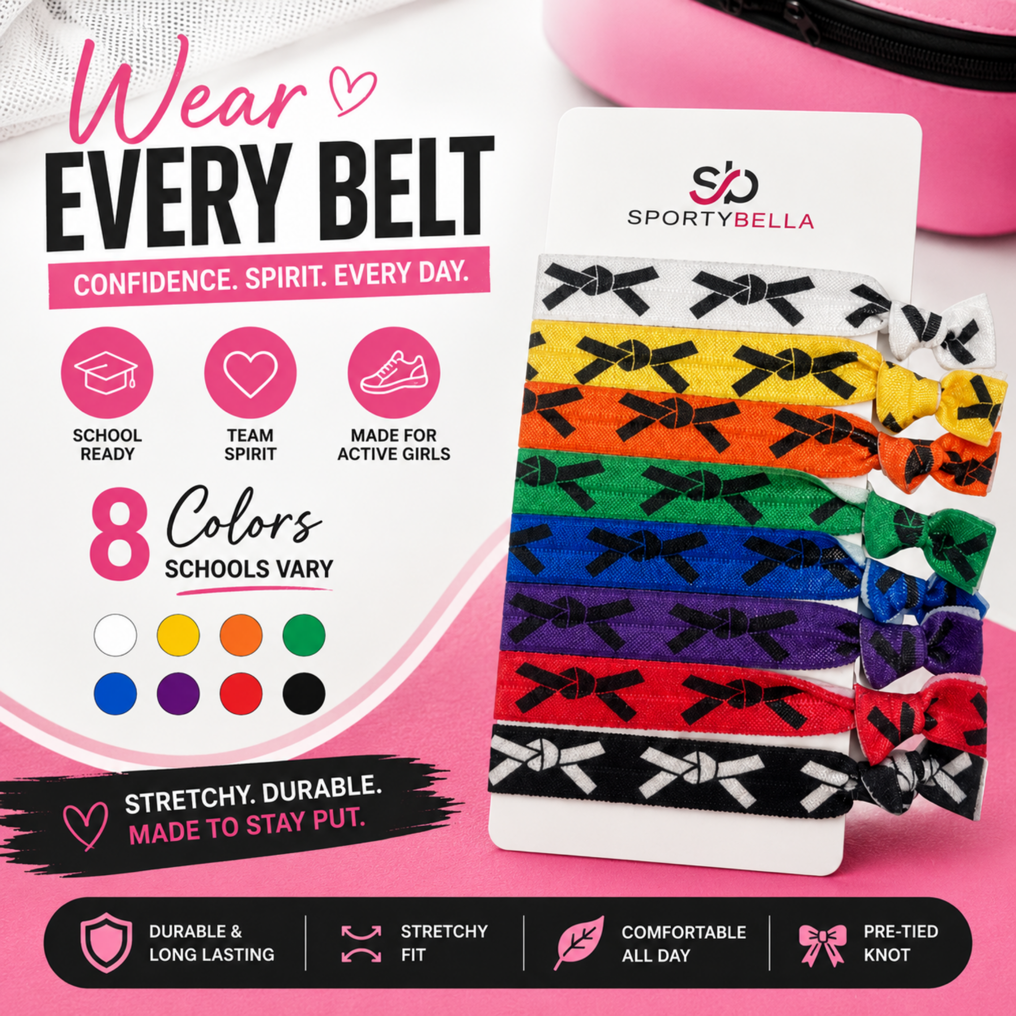 Martial Arts Belt Hair Ties