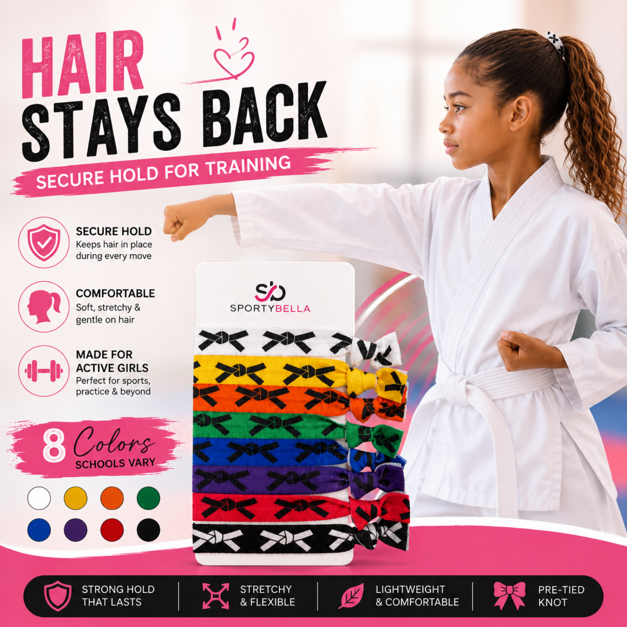 Martial Arts Belt Hair Ties