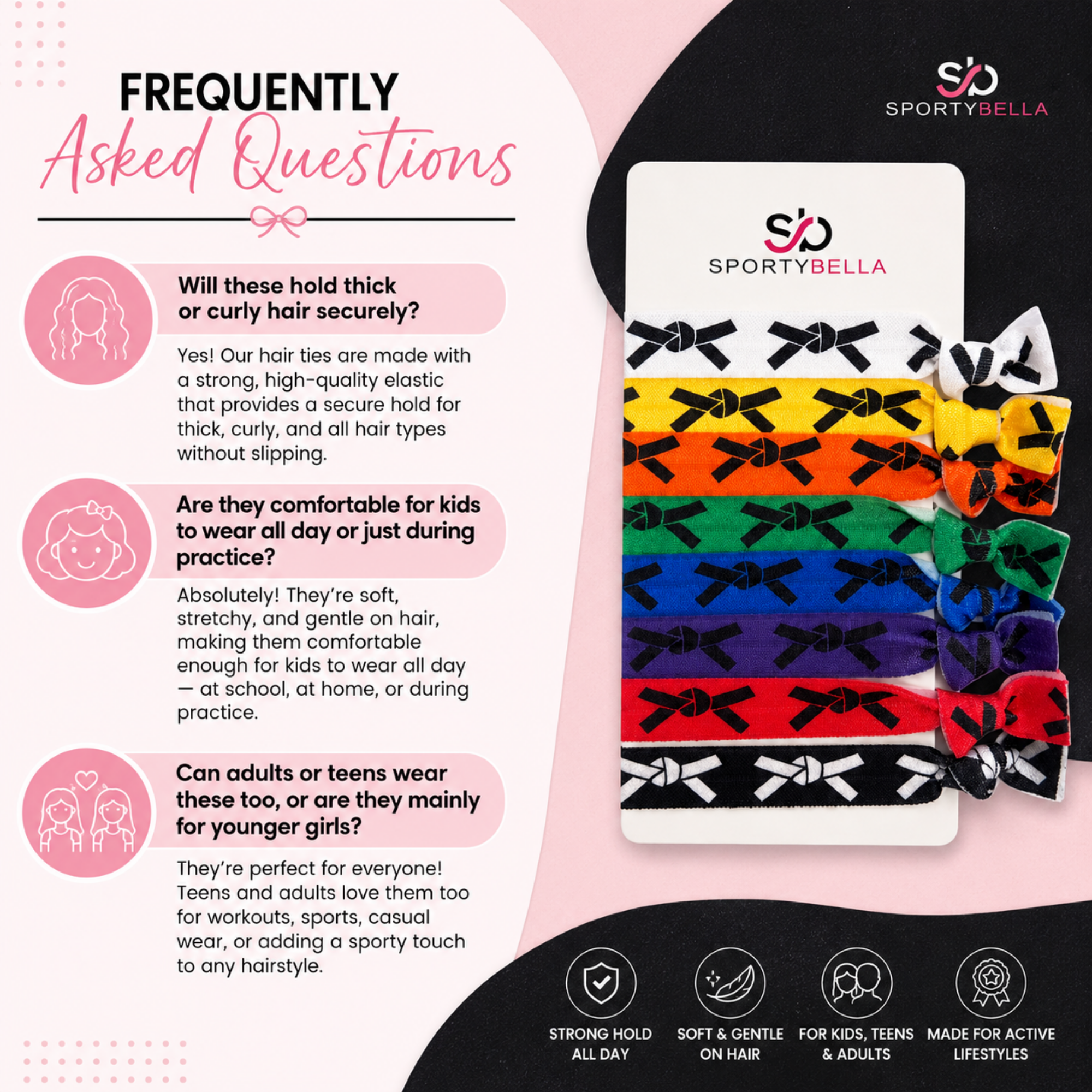 Martial Arts Belt Hair Ties