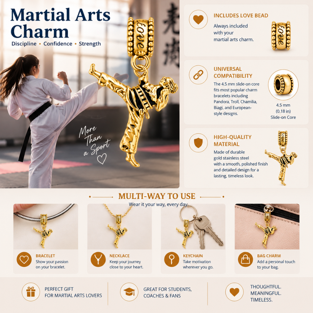 Martial Arts Charm Bead - Pick Style and Color