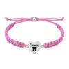 Light pink bracelet with engraved martial arts charm