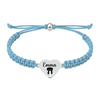 Sky blue bracelet with engraved martial arts heart charm