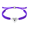 Purple bracelet with custom engraved martial arts belt heart charm