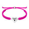 Hot Pink bracelet with heart charm engraved with belt icon