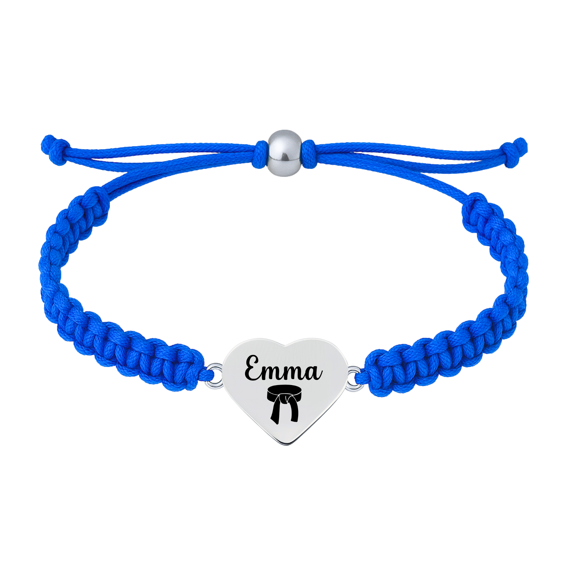 Personalized Engraved Martial Arts Heart Belt Rope Bracelet
