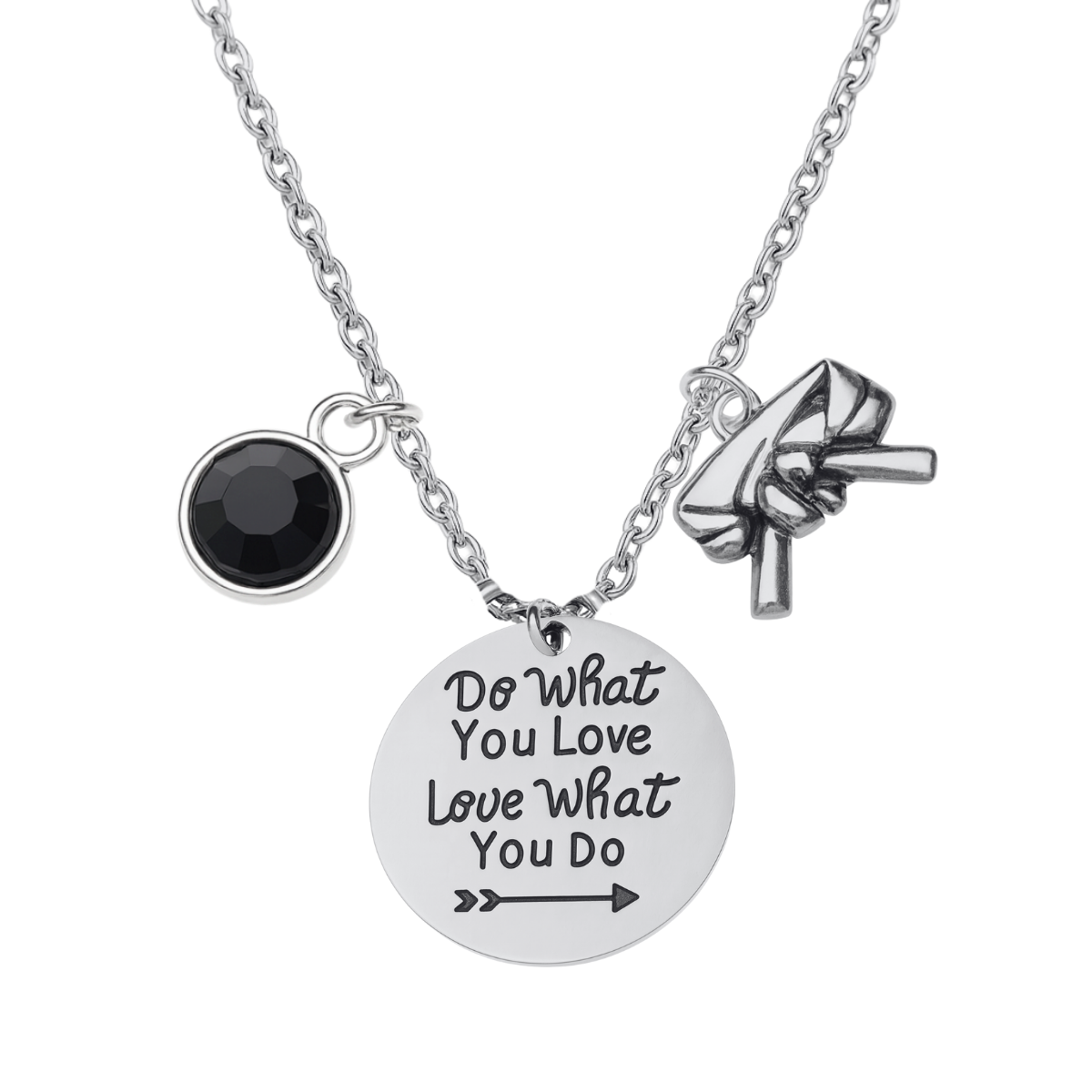 Martial Arts Inspirational Black Belt Necklace - Pick Style