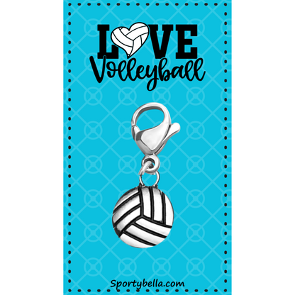 Volleyball Clip On Zipper Pull Charm