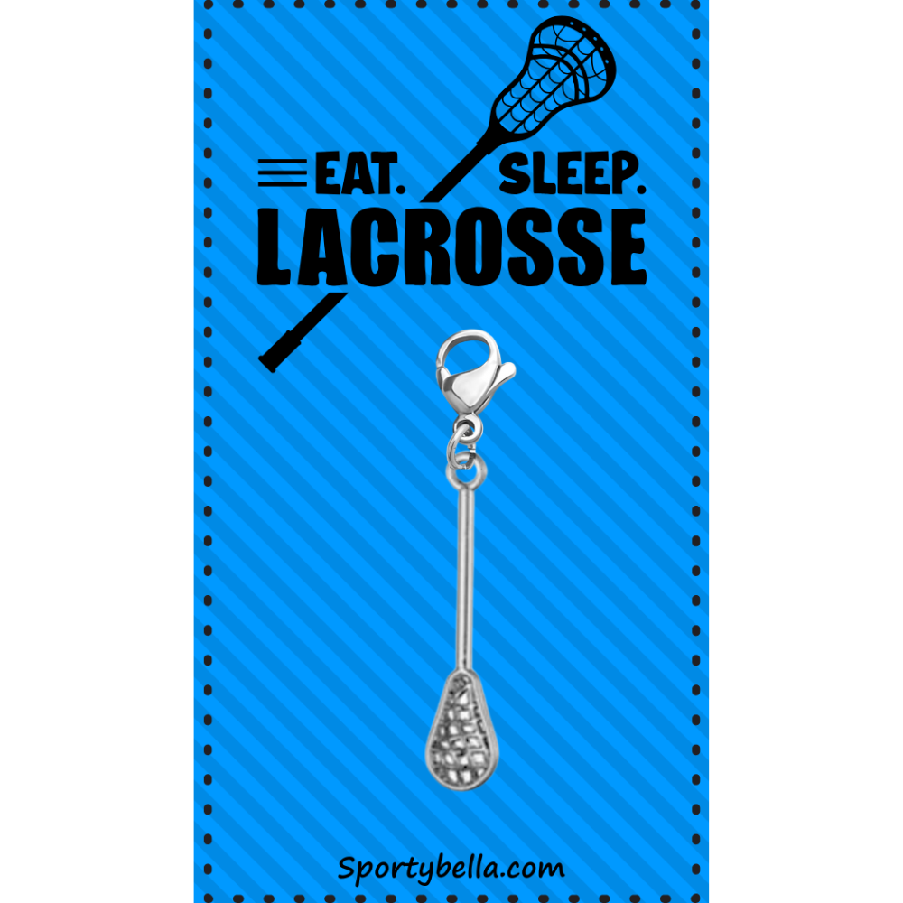 Lacrosse Clip On Zipper Pull Charm