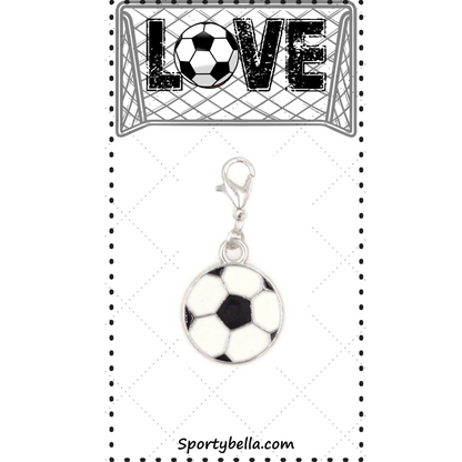 Soccer Clip On Zipper Pull Charm