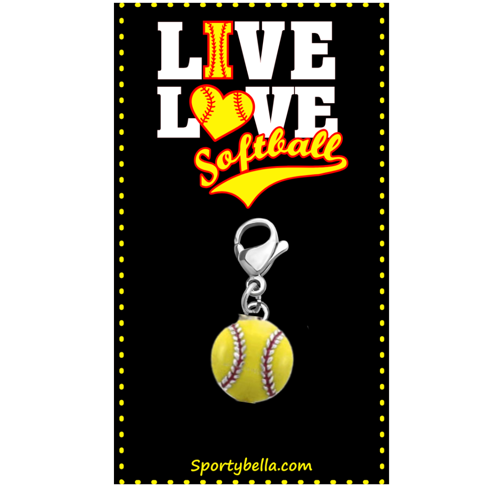 Softball Clip On Zipper Pull - SPORTYBELLA