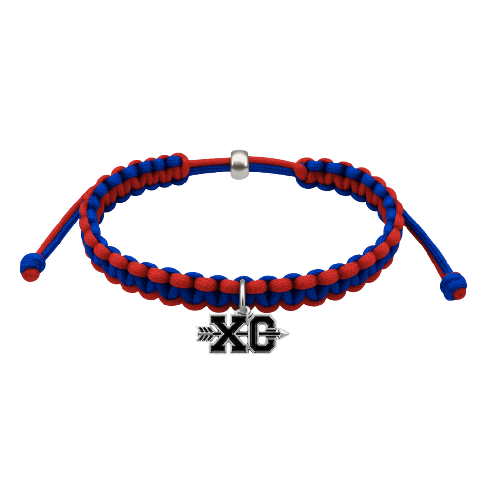 Multi Colored XC Cross Country Dangle Charm Rope Bracelet