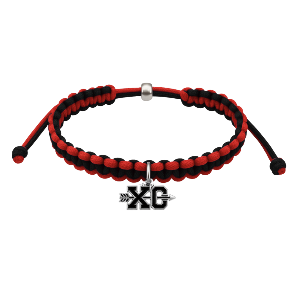 Multi Colored XC Cross Country Dangle Charm Rope Bracelet