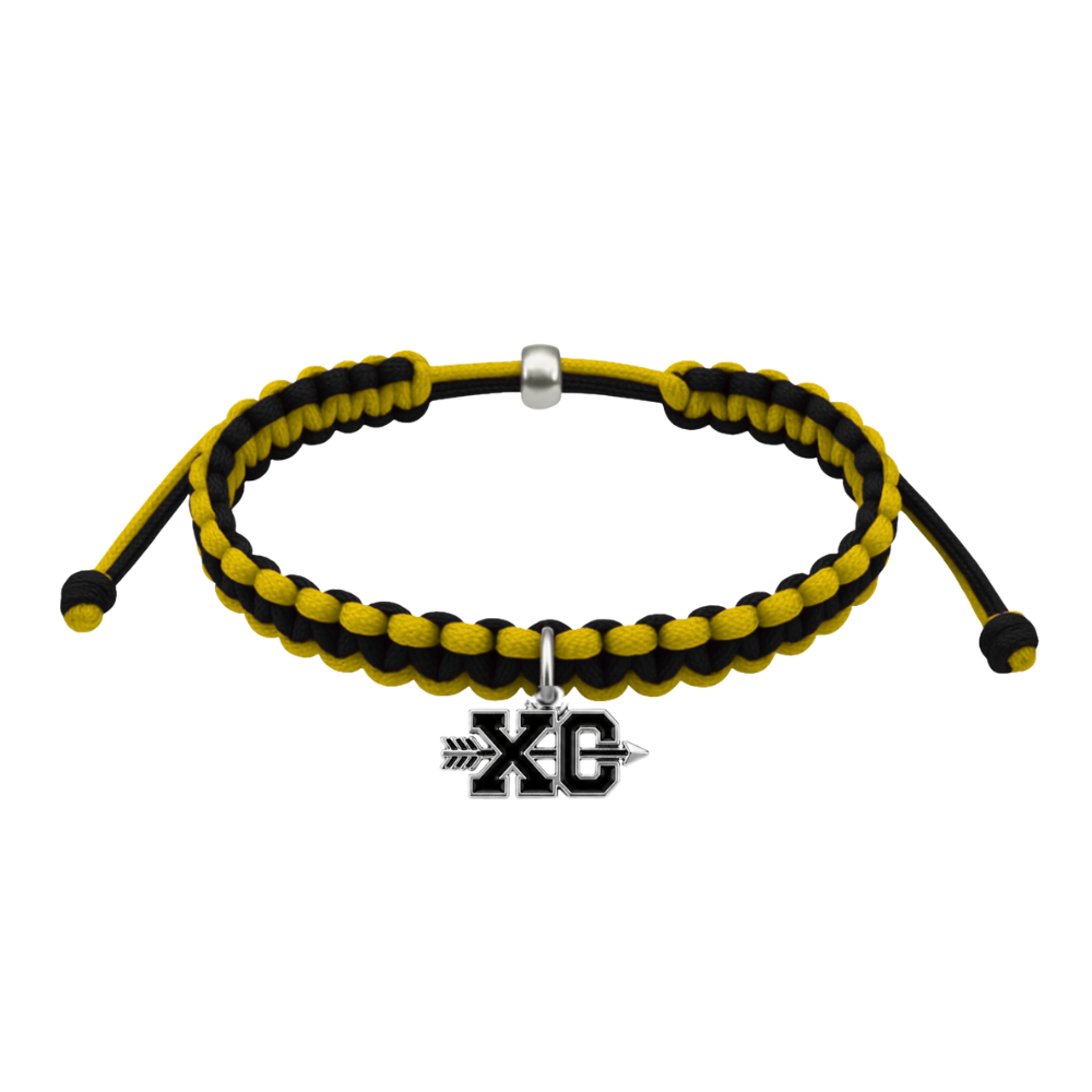 Multi Colored XC Cross Country Dangle Charm Rope Bracelet