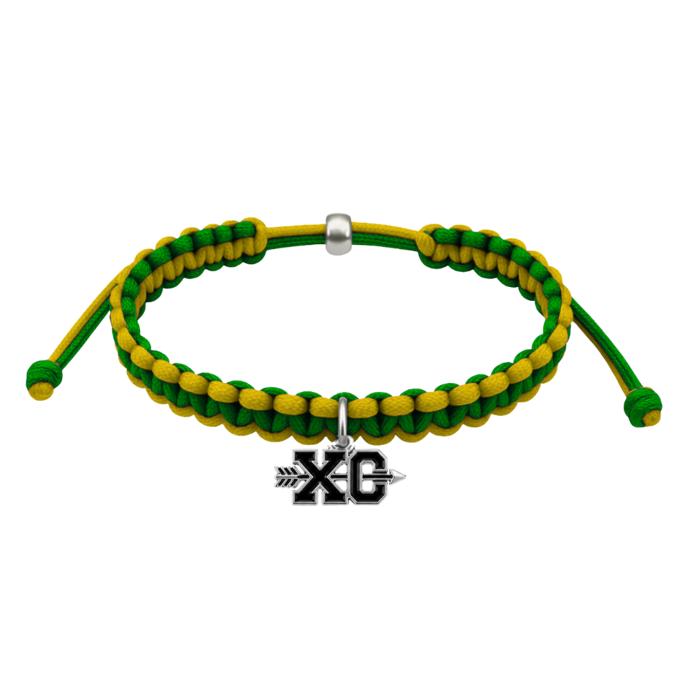 Multi Colored XC Cross Country Dangle Charm Rope Bracelet