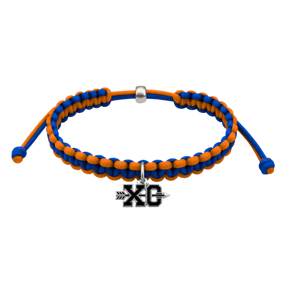 Multi Colored XC Cross Country Dangle Charm Rope Bracelet