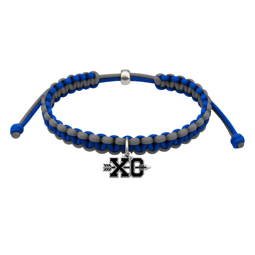 Multi Colored XC Cross Country Dangle Charm Rope Bracelet