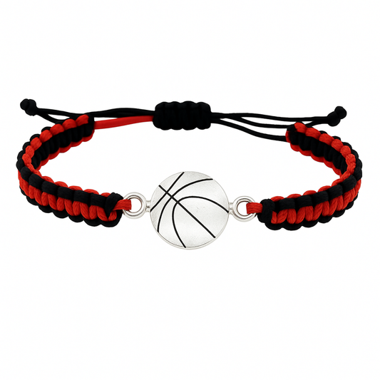 Multi Colored Silver Basketball Rope Bracelet - Pick Color
