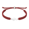 Maroon rope bracelet with polished silver music note charm for musicians