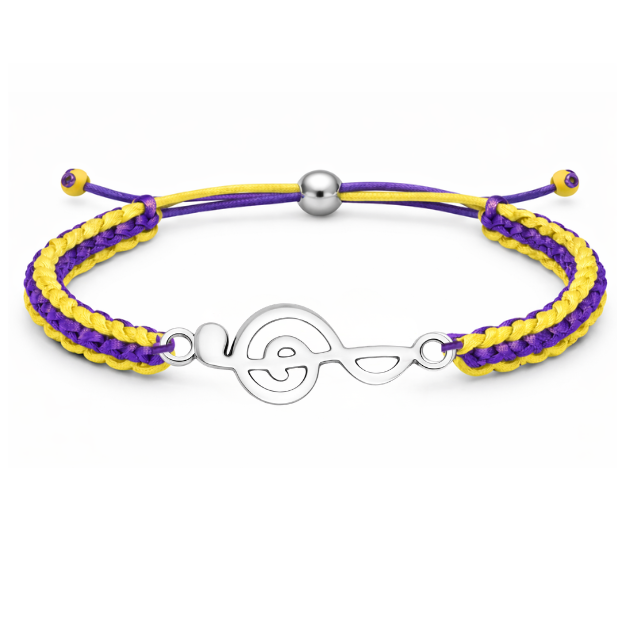 Music Note Treble Clef Multi Colored Rope Bracelet - Pick Color