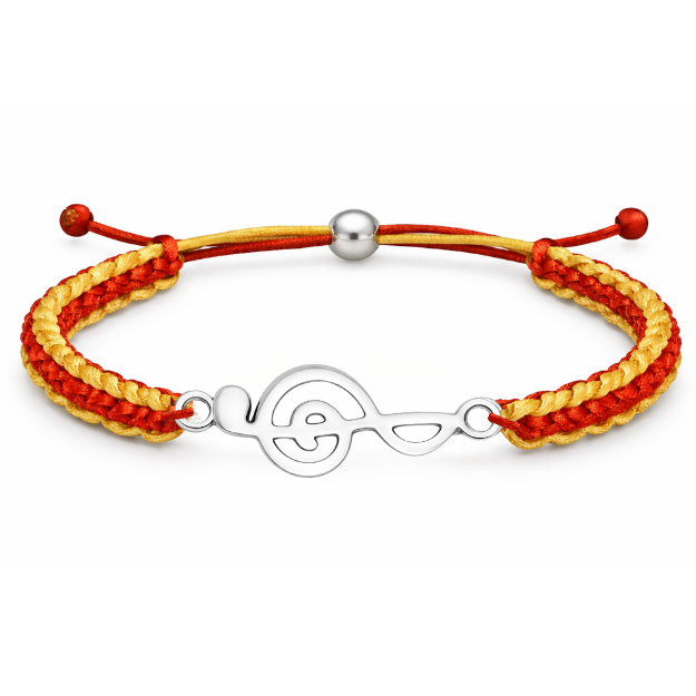 Music Note Treble Clef Multi Colored Rope Bracelet - Pick Color