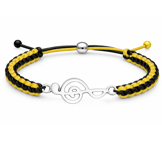 Music Note Treble Clef Multi Colored Rope Bracelet - Pick Color