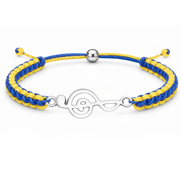 Music Note Treble Clef Multi Colored Rope Bracelet - Pick Color