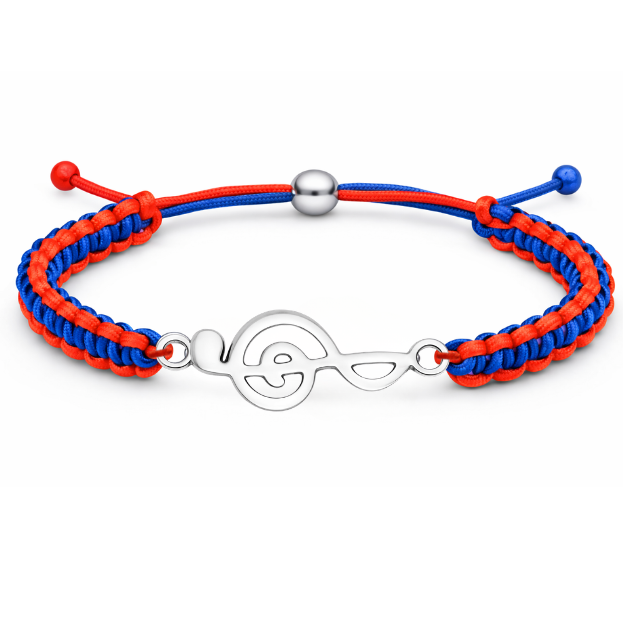 Music Note Treble Clef Multi Colored Rope Bracelet - Pick Color