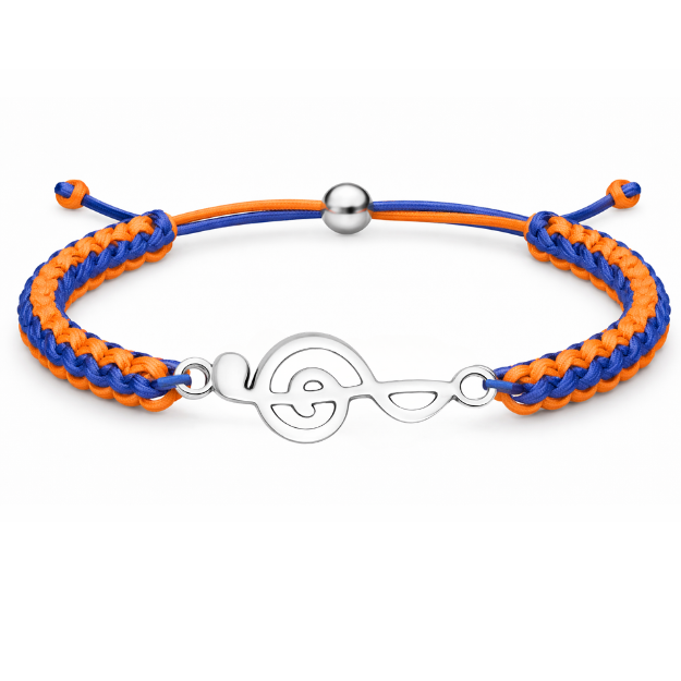 Music Note Treble Clef Multi Colored Rope Bracelet - Pick Color