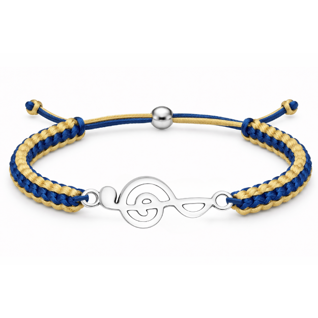 Music Note Treble Clef Multi Colored Rope Bracelet - Pick Color