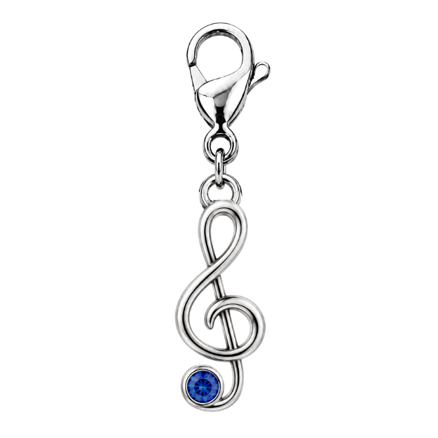 Music Treble Clef Birthstone Clip On Charms