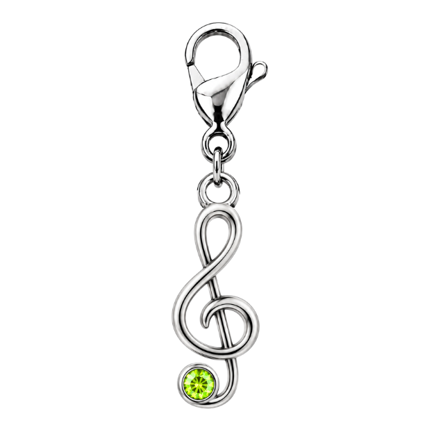 Music Treble Clef Birthstone Clip On Charms