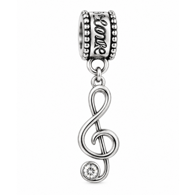 Music Treble Clef Birthstone Bead Charms