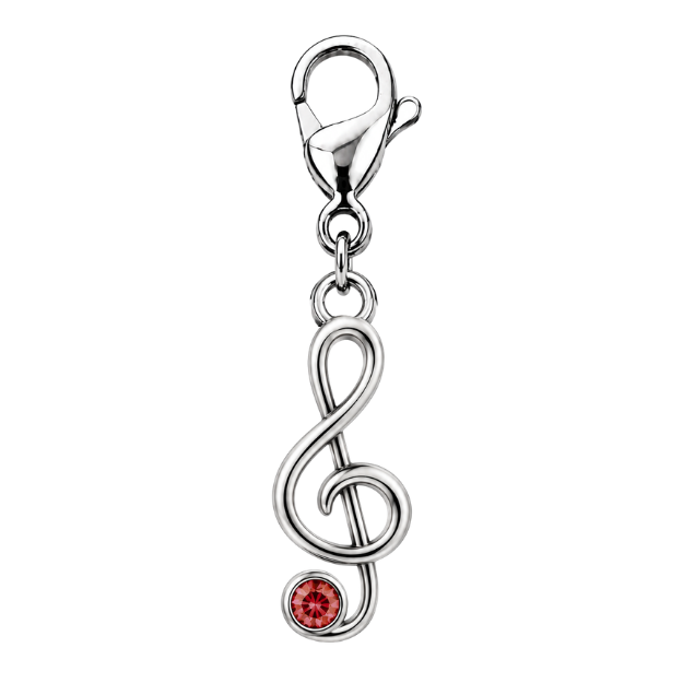 Music Treble Clef Birthstone Clip On Charms