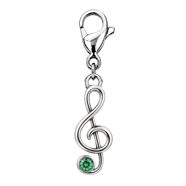Music Treble Clef Birthstone Clip On Charms