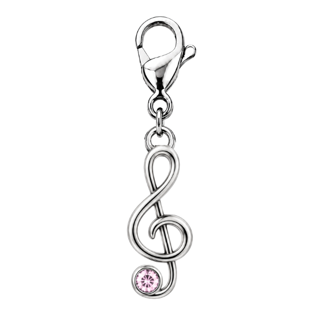 Music Treble Clef Birthstone Clip On Charms