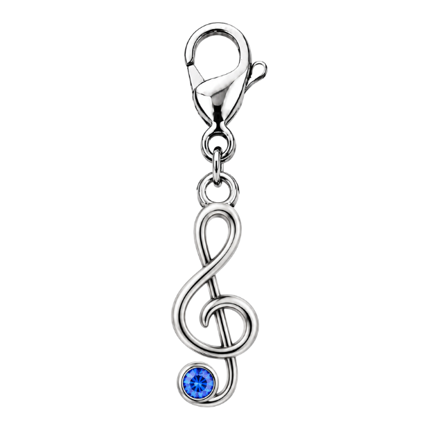Music Treble Clef Birthstone Clip On Charms