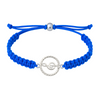 Royal blue music rope bracelet with treble clef charm, stylish and adjustable fit.
