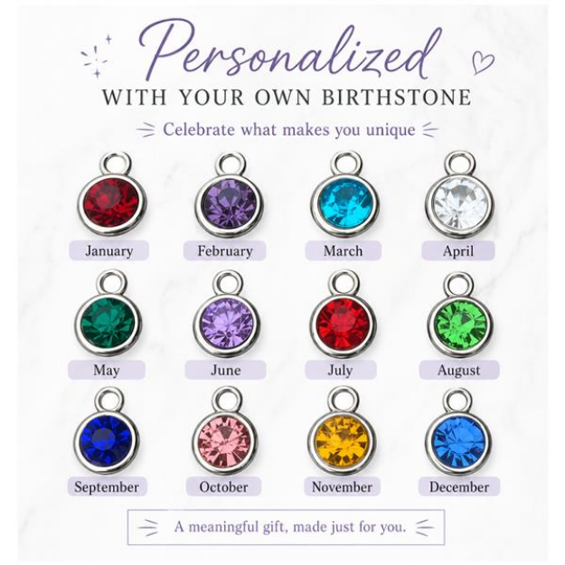 Music Treble Clef Birthstone Necklace