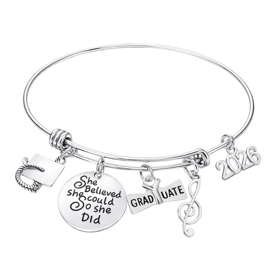 2026 Sports Graduation Bracelet - She Believed She Could- Pick Activity