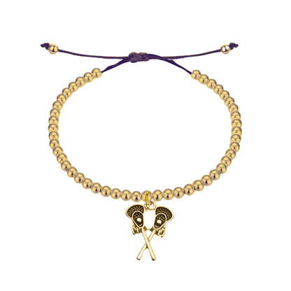 Lacrosse Double Stick Adjustable Beaded Charm Bracelet